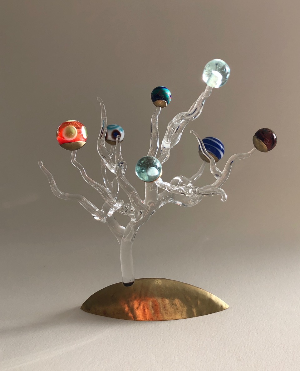 sculpture verre à la flamme, laiton Ateliers Ouverts